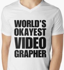 Funny World's Okayest Videographer Coffee Mug Men's V-Neck T-Shirt