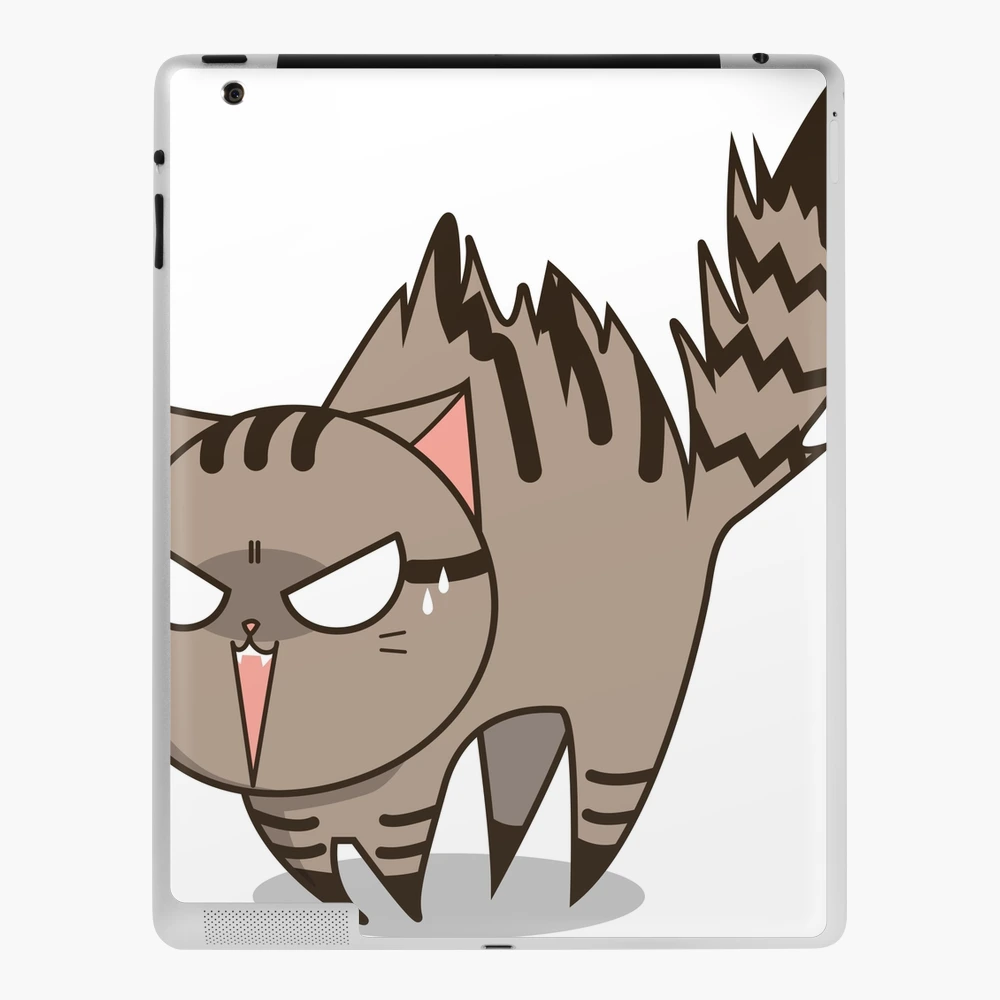 Fierce Feline: Adorable Yet Angry Cat Design | iPad Case & Skin