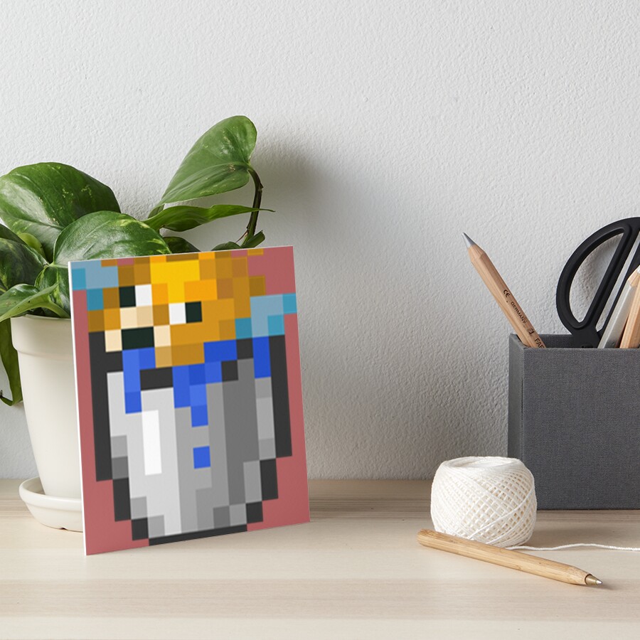 "Minecraft Bucket of Pufferfish (1.14 texture)" Art Board Print for