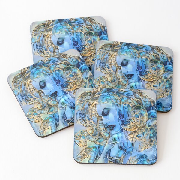 Item preview, Glass Medusa Resting Blue designed and sold by @adorcharm Modern & Classic AI Art.
