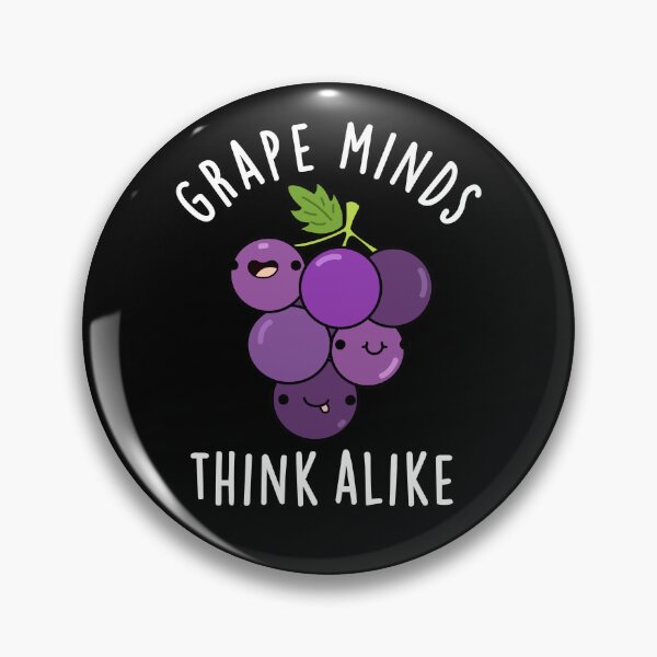 Item preview, Grape Minds Think Alike Funny Fruit Puns (Dark BG) designed and sold by punnybone.