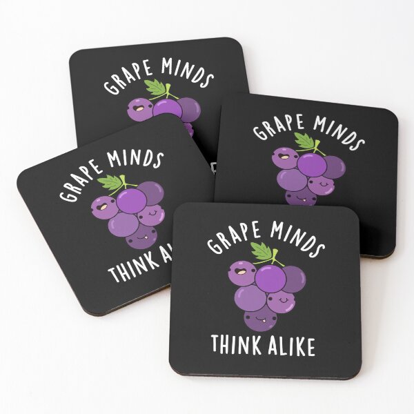 Item preview, Grape Minds Think Alike Funny Fruit Puns (Dark BG) designed and sold by punnybone.