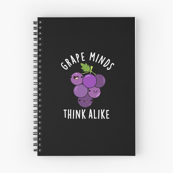 Item preview, Grape Minds Think Alike Funny Fruit Puns (Dark BG) designed and sold by punnybone.