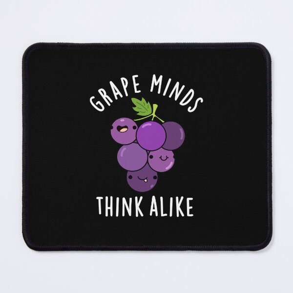 Item preview, Grape Minds Think Alike Funny Fruit Puns (Dark BG) designed and sold by punnybone.