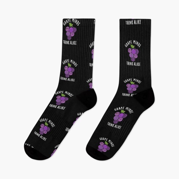 Item preview, Grape Minds Think Alike Funny Fruit Puns (Dark BG) designed and sold by punnybone.