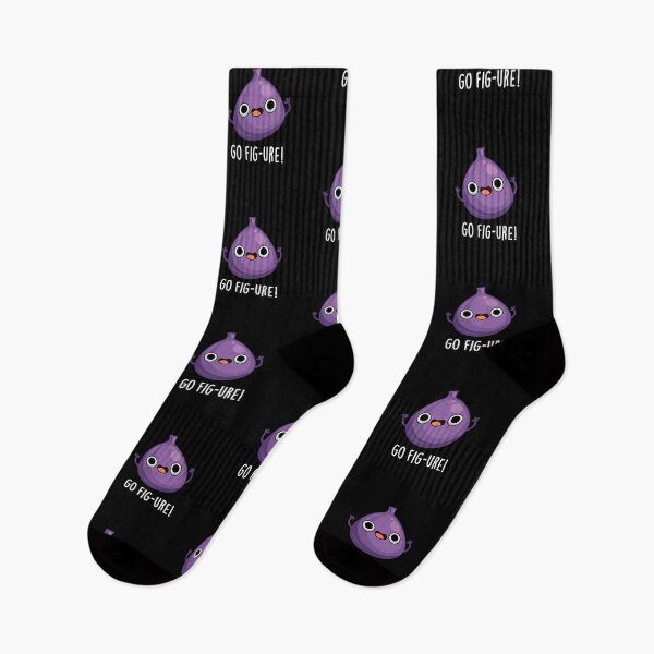 Item preview, Go Fig-ure Fig Funny Fruits Puns (Dark BG) designed and sold by punnybone.