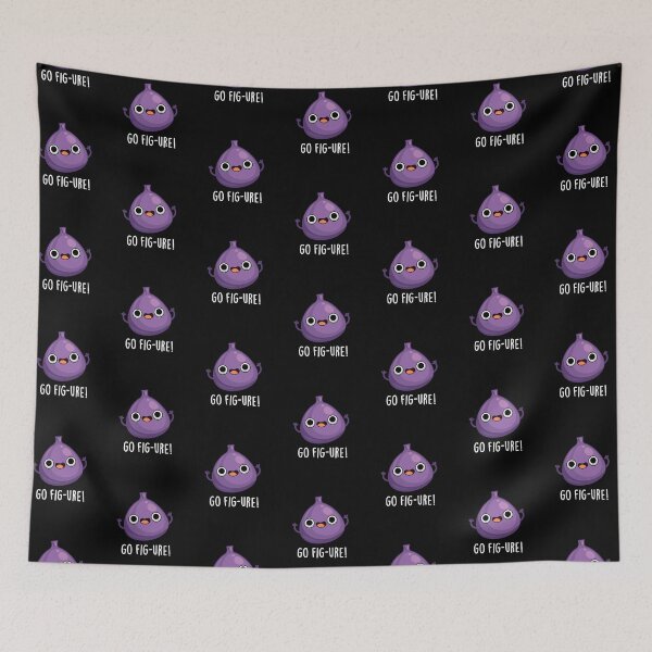 Item preview, Go Fig-ure Fig Funny Fruits Puns (Dark BG) designed and sold by punnybone.