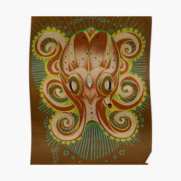 octopus totem art Poster