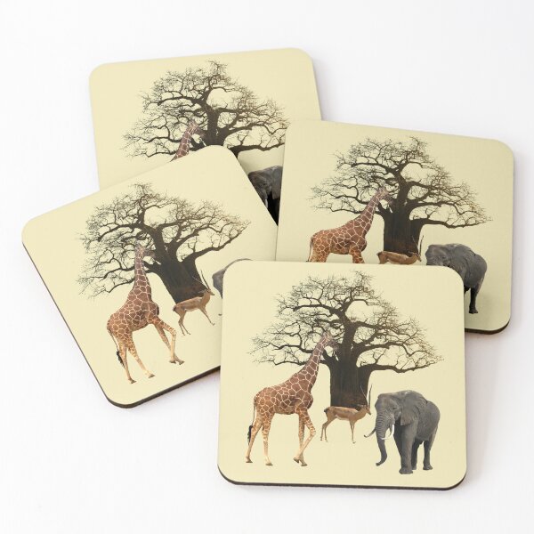 Item preview, Baobab tree - giraffe - impala - elephant in Africa designed and sold by TShirtsundMehr.