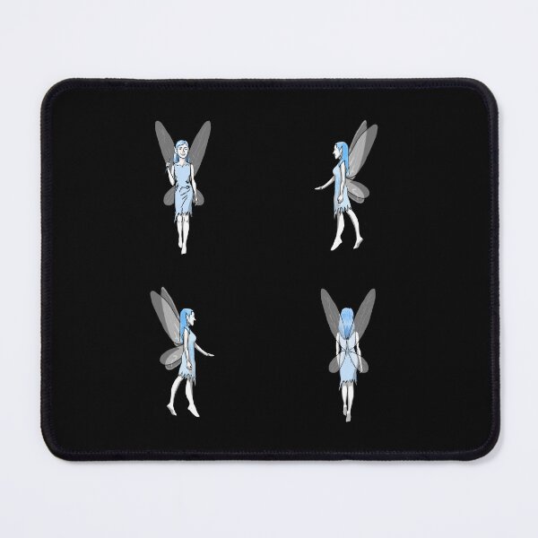 Item preview, Blue Fairies Pattern on Black designed and sold by Elizabeth's Music & Arts.