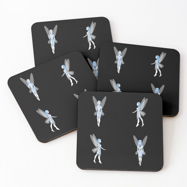 Item preview, Blue Fairies Pattern on Black designed and sold by Elizabeth's Music & Arts.