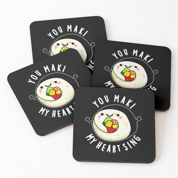 Item preview, You Maki My Heart Sing Funny Sushi Puns (Dark BG) designed and sold by punnybone.