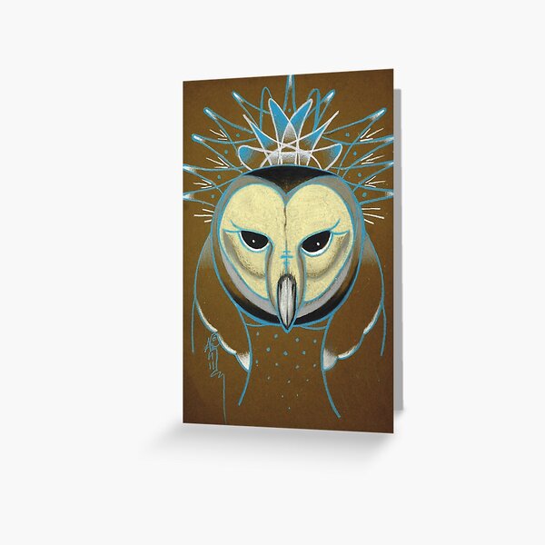 icy barn owl totem Greeting Card