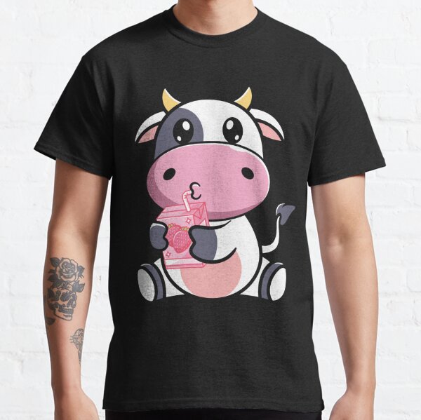 Strawberry Cow Cute Pink Cow Trend Kawaii Otaku Art Print by Tee Llama