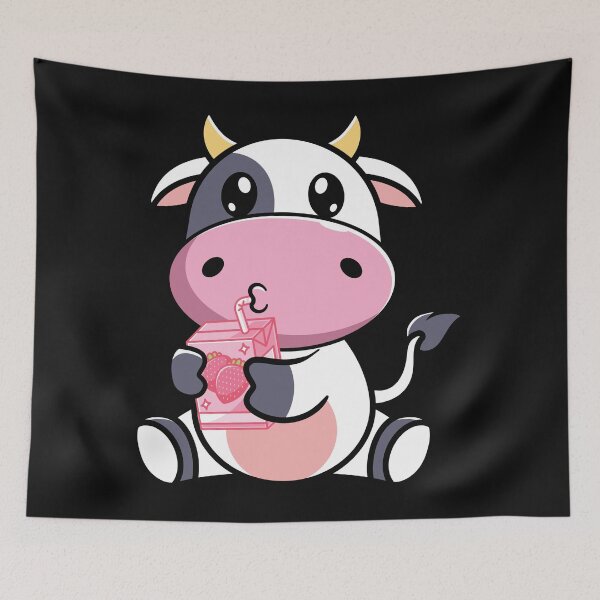 Item preview, cute kawaii cow strawberry milk designed and sold by hieuhieustore.