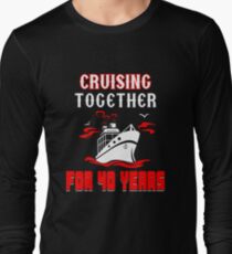 Top T-shirt For 40th Wedding Anniversary, Fashion Anniversary Gifts For Couple Long Sleeve T-Shirt