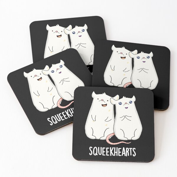 Item preview, Squeekhearts Funny Mouse Puns (Dark BG) designed and sold by punnybone.