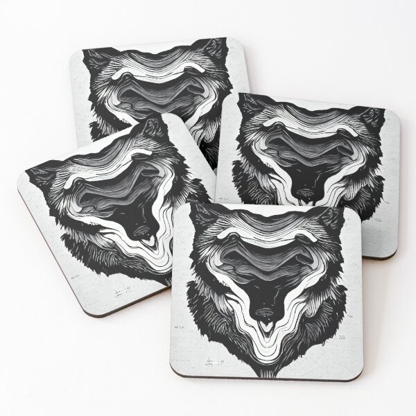 Item preview, Topografía inspirada en el mapa de una cabeza de lobo designed and sold by DennistonMade.