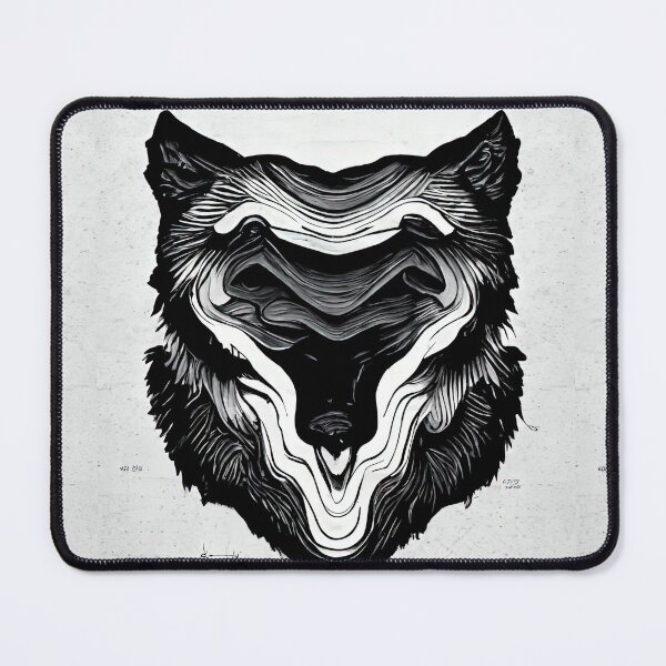 Item preview, Map Inspired Topography of a Wolf Head designed and sold by DennistonMade.