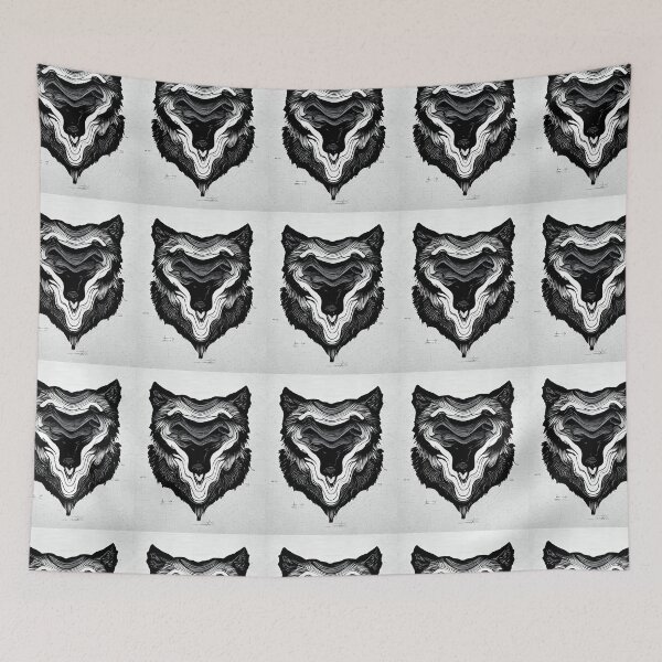 Item preview, Map Inspired Topography of a Wolf Head designed and sold by DennistonMade.