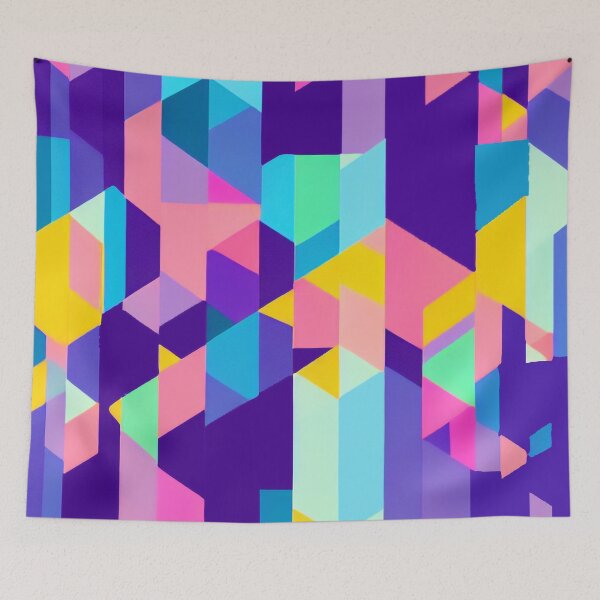 Item preview, Modern Abstract Geometric Pattern in Beautifully Neon Colors designed and sold by Evolvity.