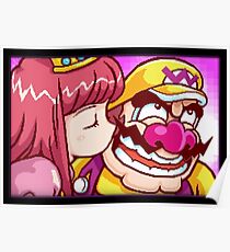 Wario kissed by a Princess Poster