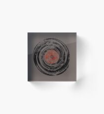 Old Vinyl Records Urban Grunge Acrylic Block