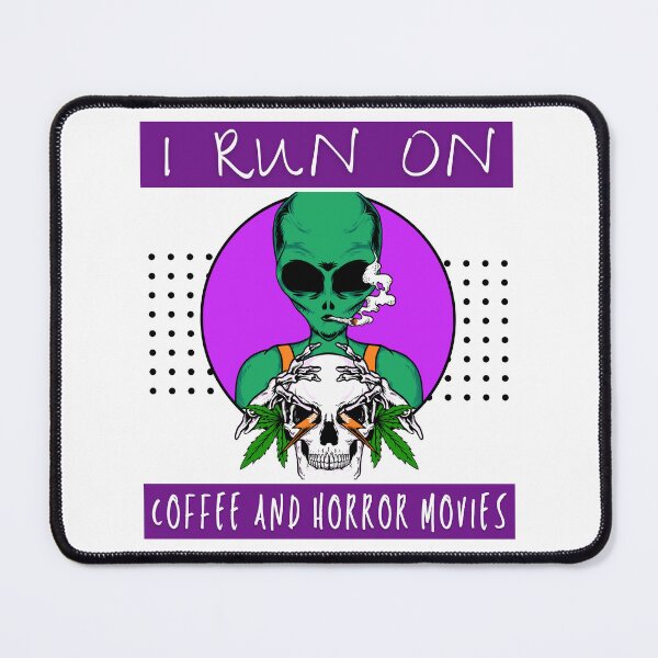 Item preview, I Run On Coffee And Horror Movies designed and sold by Quirky Dez.
