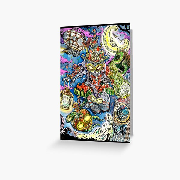 Clockwork Rejects Posey Halloween Witch Greeting Card
