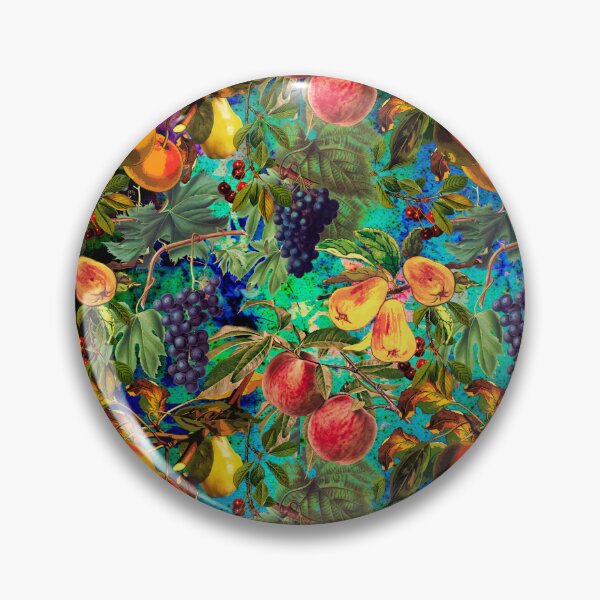 Item preview, Exotic Vintage fruit pattern, vines, vintage florals, botanical pattern, multicoloured blue floral illustration  designed and sold by ZeinabTaha.