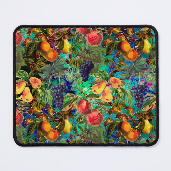 Item preview, Exotic Vintage fruit pattern, vines, vintage florals, botanical pattern, multicoloured blue floral illustration  designed and sold by ZeinabTaha.