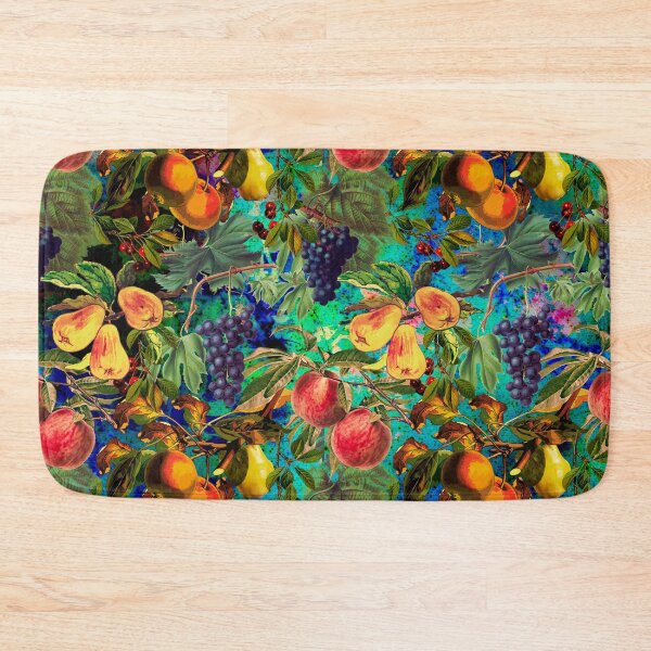 Item preview, Exotic Vintage fruit pattern, vines, vintage florals, botanical pattern, multicoloured blue floral illustration  designed and sold by ZeinabTaha.