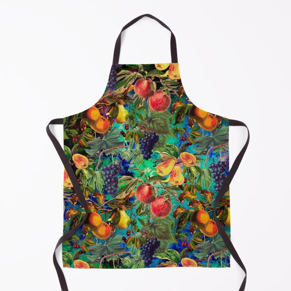 Item preview, Exotic Vintage fruit pattern, vines, vintage florals, botanical pattern, multicoloured blue floral illustration designed and sold by ZeinabTaha.