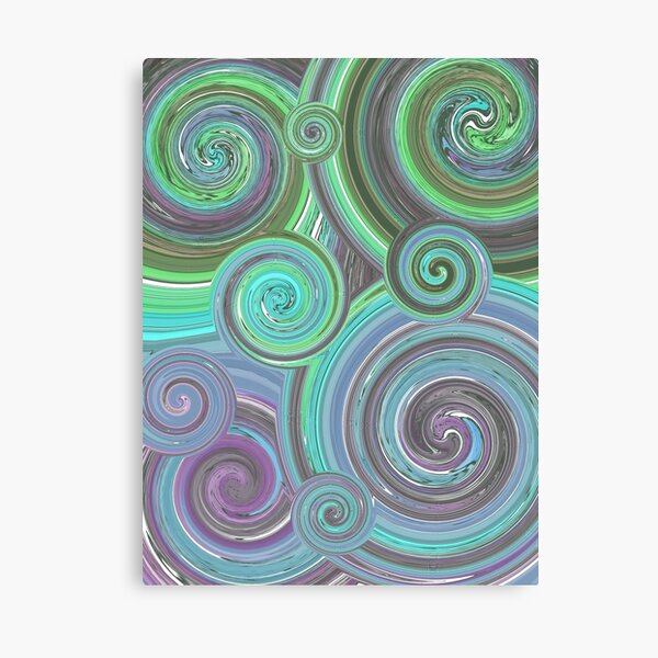 Item preview, Blue/green colorful spirals & twists designed and sold by ArticaD.