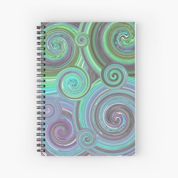 Item preview, Blue/green colorful spirals & twists designed and sold by ArticaD.