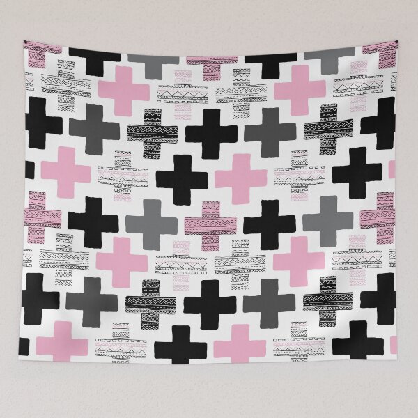 Artikelvorschau, Geometric Cross - Pink entworfen und verkauft von Rainbows Galore.
