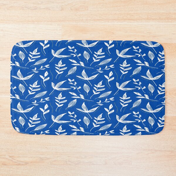 Item preview, White winter leaves on Blue designed and sold by calibrit.