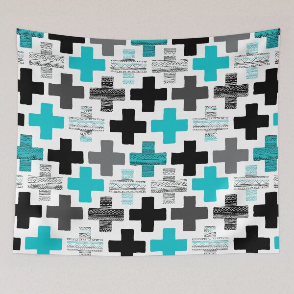 Artikelvorschau, Geometric Cross - Teal entworfen und verkauft von Rainbows Galore.