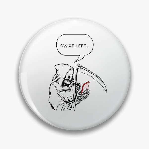 Item preview, Funny Swipe Left Grim Reaper designed and sold by CreepyCurator.