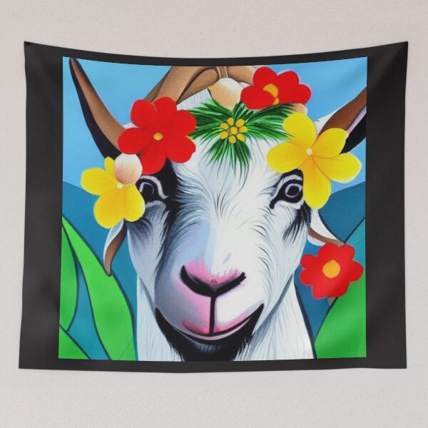 Item preview, Goat and Flowers designed and sold by Ashley Gagnon.