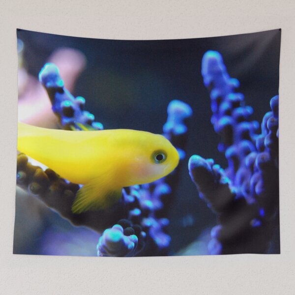 Item preview, Small Yellow Fish on Purple Coral Reef designed and sold by Luxxe87.