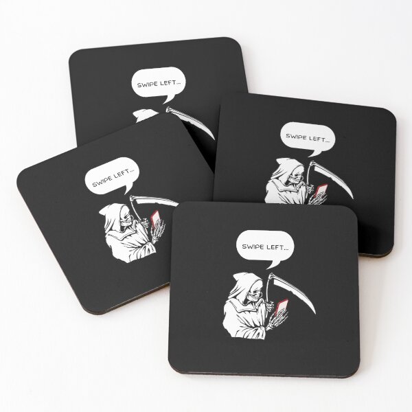 Item preview, Funny Swipe Left Grim Reaper (black) designed and sold by CreepyCurator.