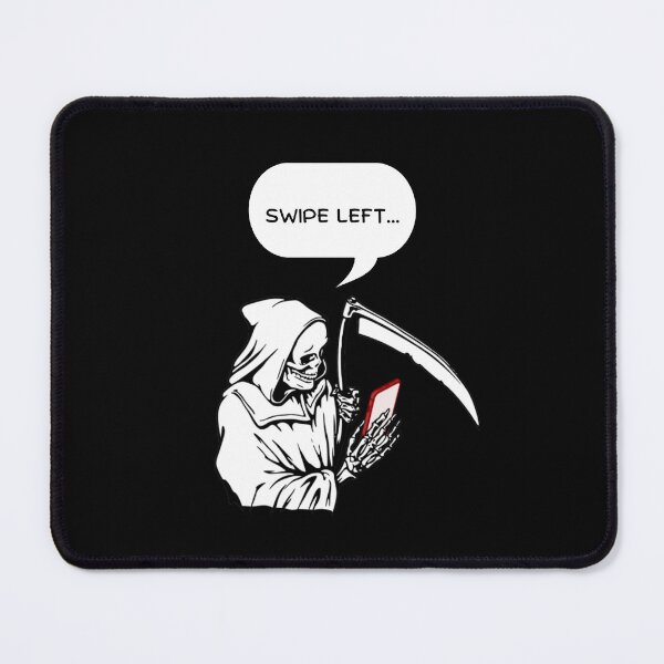 Item preview, Funny Swipe Left Grim Reaper (black) designed and sold by CreepyCurator.