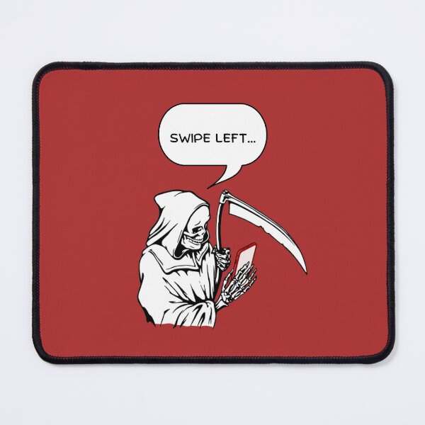 Item preview, Funny Swipe Left Grim Reaper (Red) designed and sold by CreepyCurator.