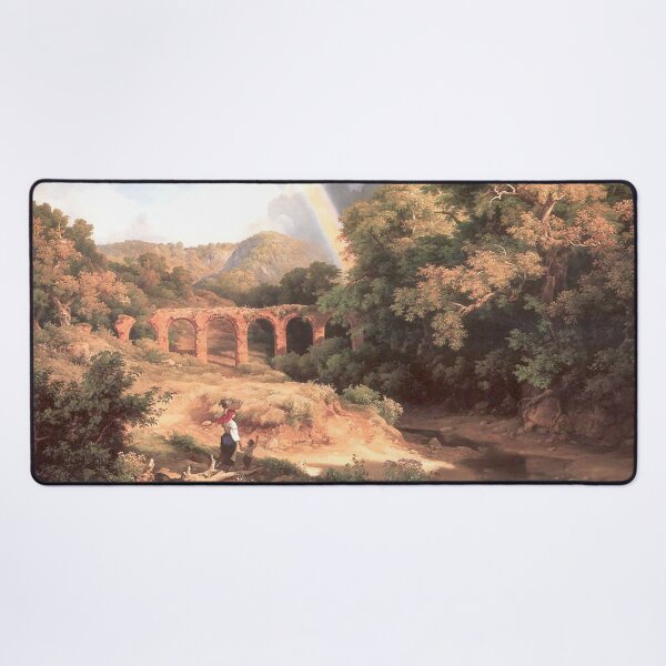 Item preview, Karoly Marko Italian Landscape with Viaduct and Rainbow designed and sold by OldTimeArt.