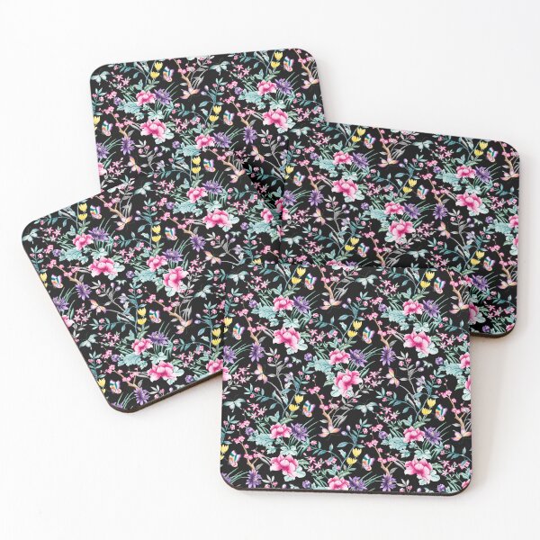 Artikelvorschau, Floral Chinoiserie - Black entworfen und verkauft von Rainbows Galore.
