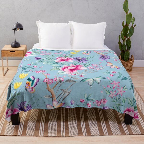 Artikelvorschau, Floral Chinoiserie - Light Blue entworfen und verkauft von Rainbows Galore.