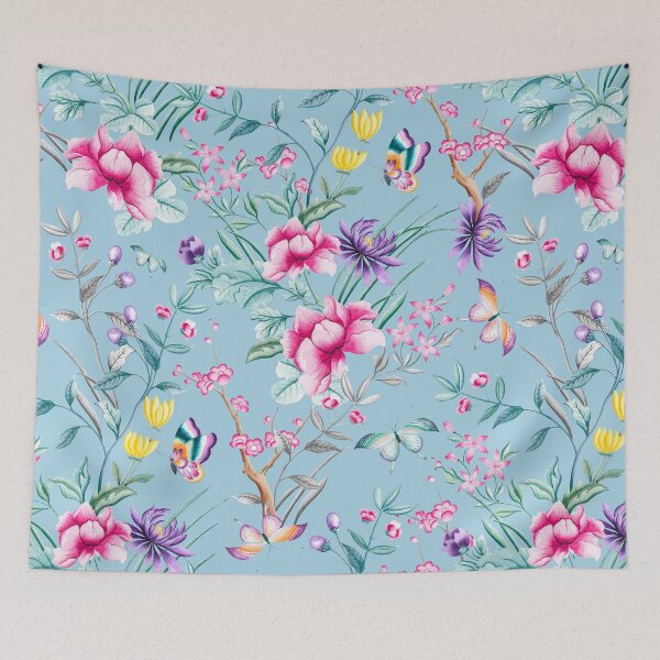 Artikelvorschau, Floral Chinoiserie - Light Blue entworfen und verkauft von Rainbows Galore.