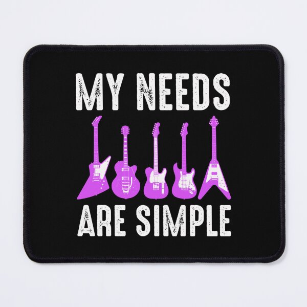 Item preview, My Needs Are Simple Funny Guitarist Lightweight Hoodie designed and sold by Mumbleshawkins.
