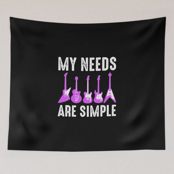 Item preview, My Needs Are Simple Funny Guitarist Lightweight Hoodie designed and sold by Mumbleshawkins.
